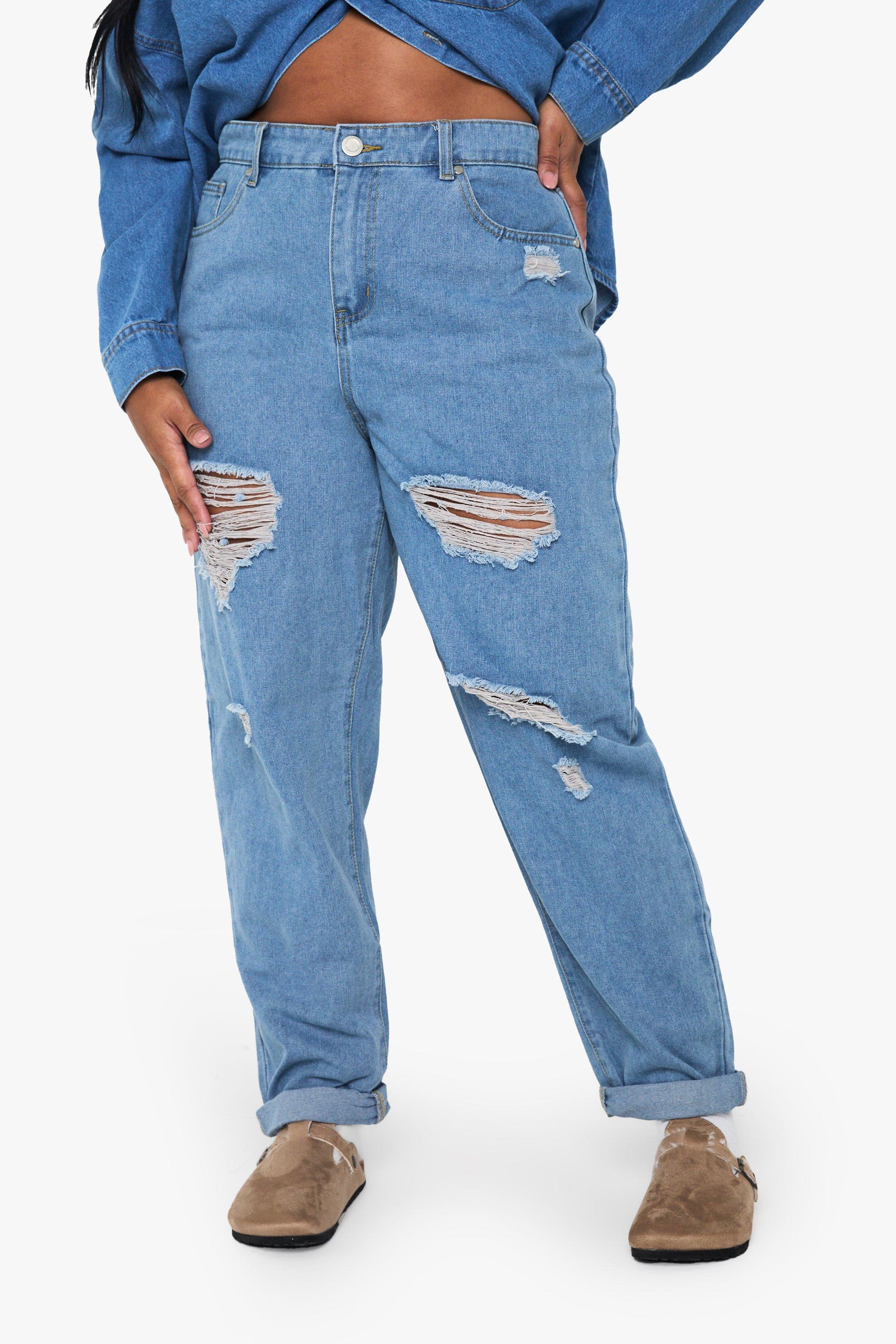 Distressed frayed hot sale jeans